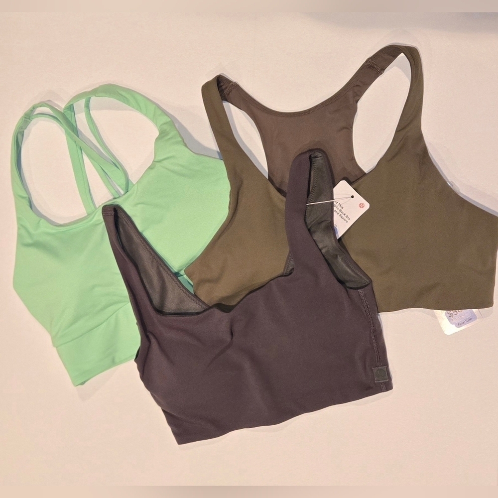 NWT New Lululemon Sports Bra Bundle Size XXS, XS, Nulux, Longline, Bend/Scoop